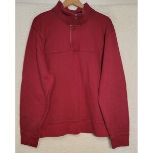 ORVIS Fleece Men's Sweatshirt Plus Size 2XL XXL Pullover 1/4 Zip Maroon 1089